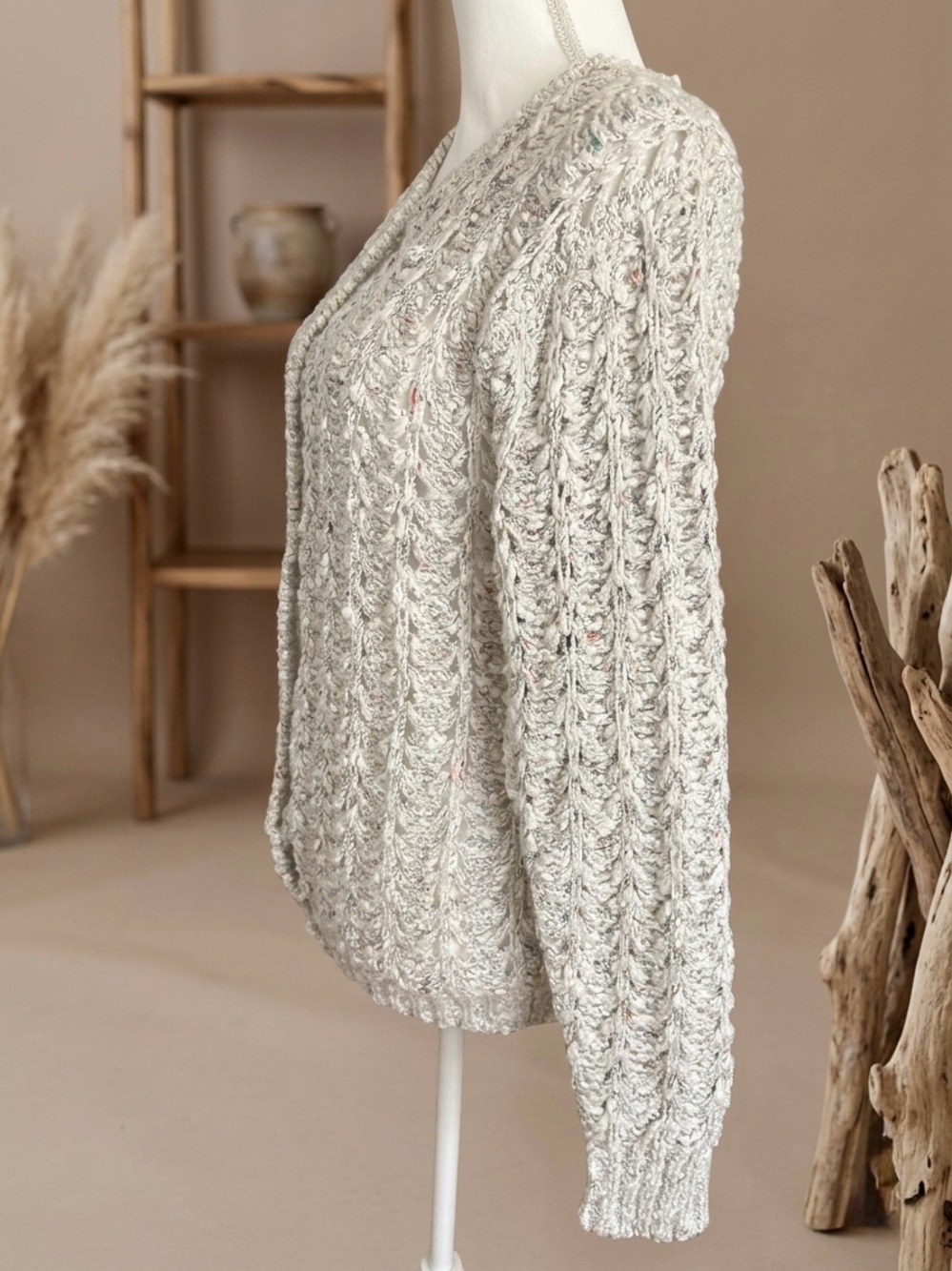 Juno Vintage Inspired Chunky Knit Button-Front Cardigan Size L